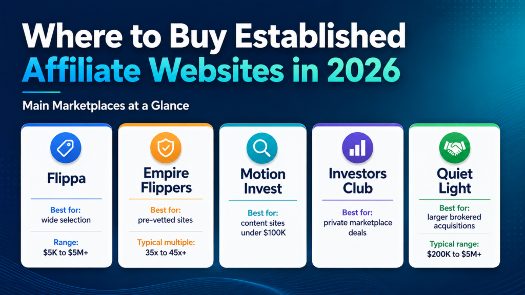 Buy established affiliate websites