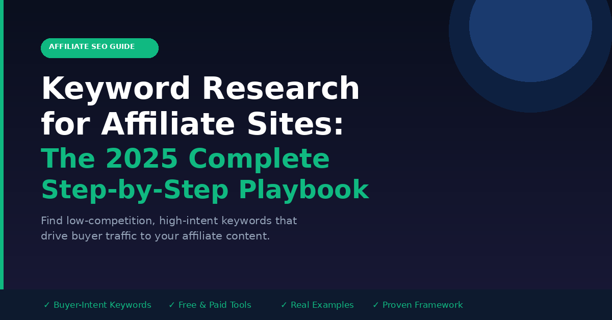 Keyword Research for Affiliate Sites – Complete 2025 Step-by-Step Playbook