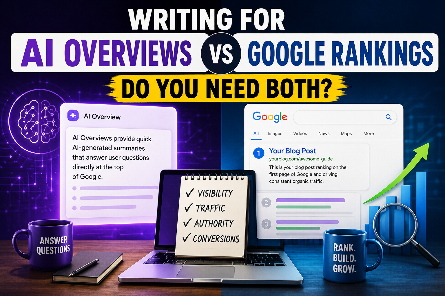 Writing for AI Overviews vs Google Rankings2026