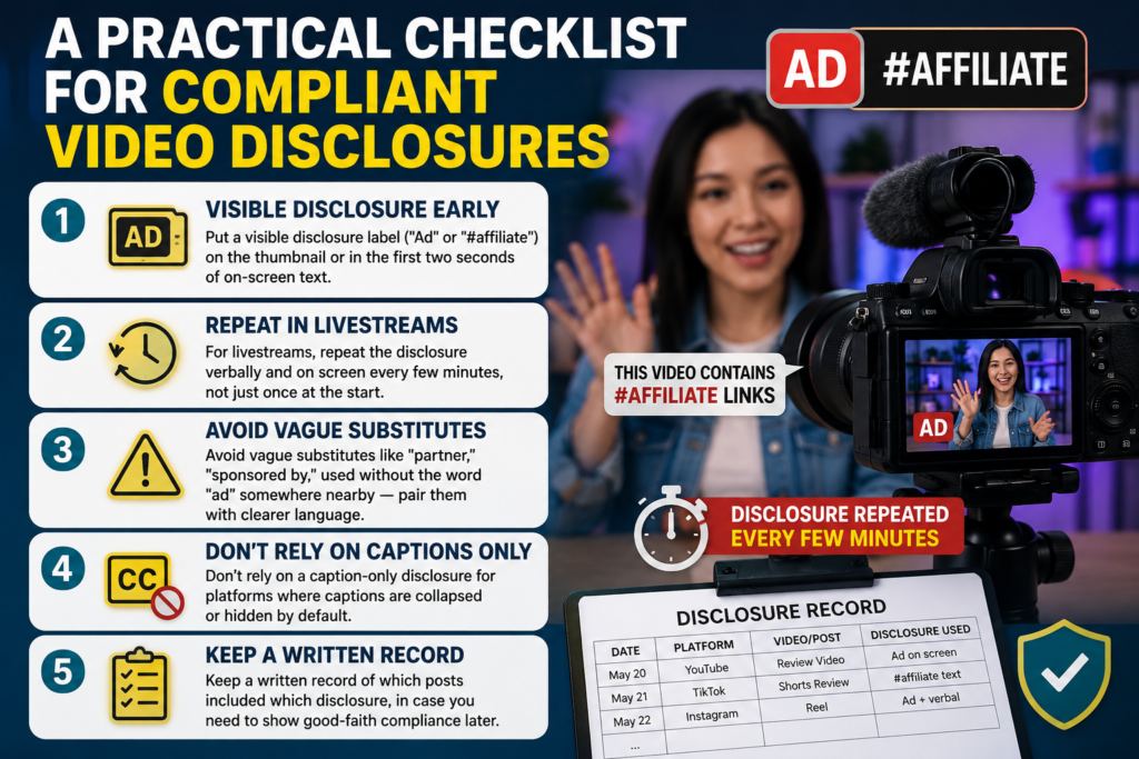 ftc disclosure rules livestream short form video 2026