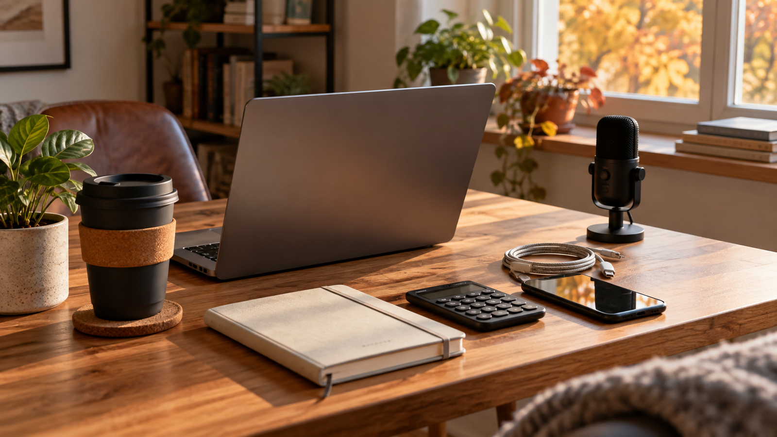 Desk with calculator and notebook for reviewing Amazon influencer program Canada earnings